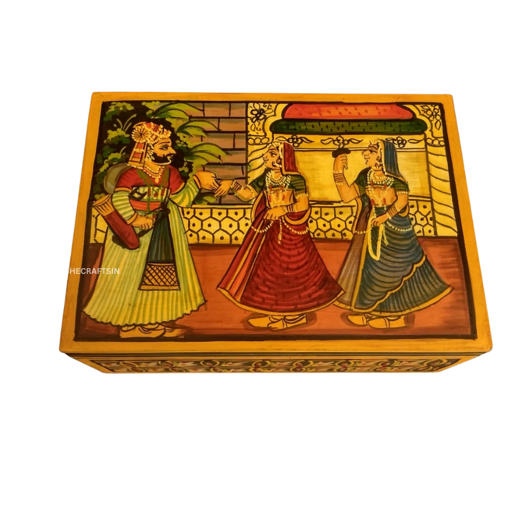 INDIAN HANDPAINTED WOODEN BOX | WOODEN ART | STORAGE BOX