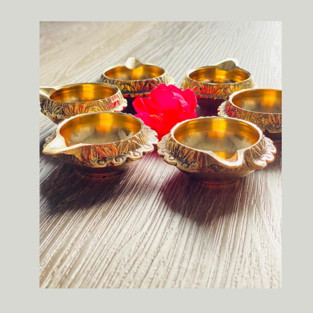 BRASS KUBERA LAMP SET OF 6 | DIWALI DIYA | RETURN GIFT
