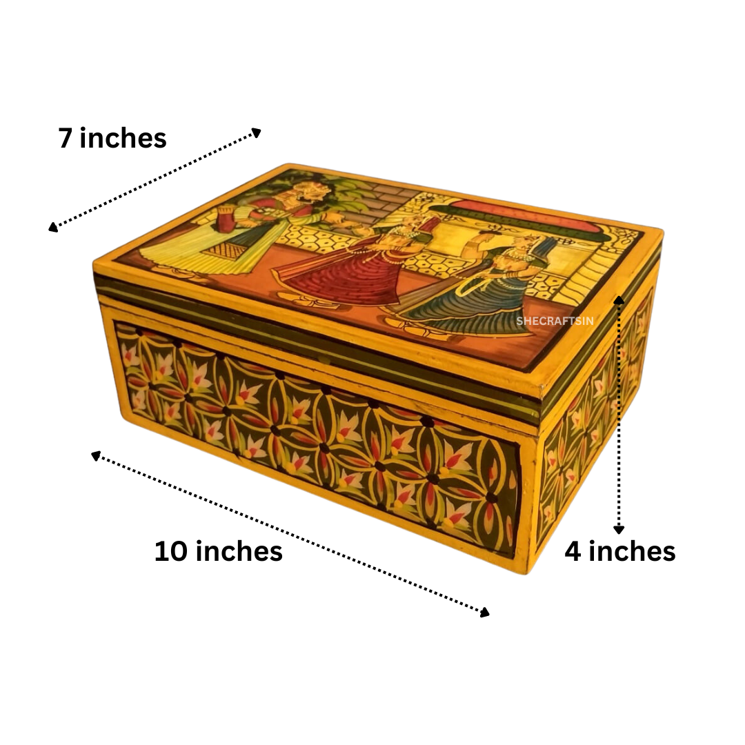 INDIAN HANDPAINTED WOODEN BOX | WOODEN ART | STORAGE BOX