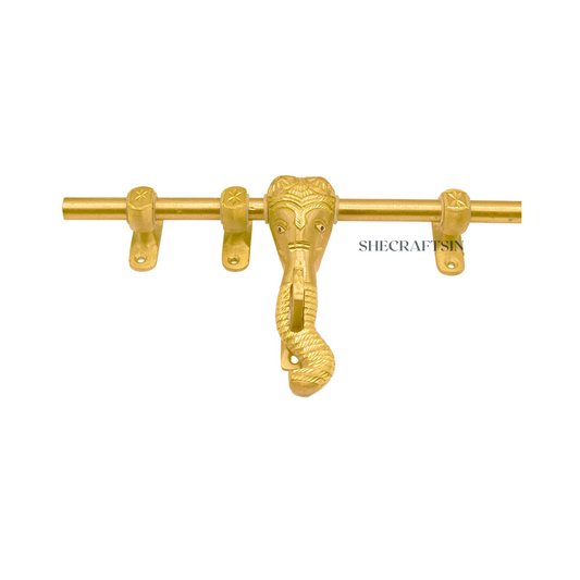 GOLDEN ELEPHANT HEADED MAIN DOOR LOCK WITH ACCESSORIES