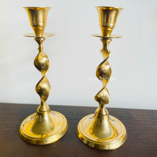 BRASS CANDLE HOLDER ( PAIR ) | CANDLE STAND