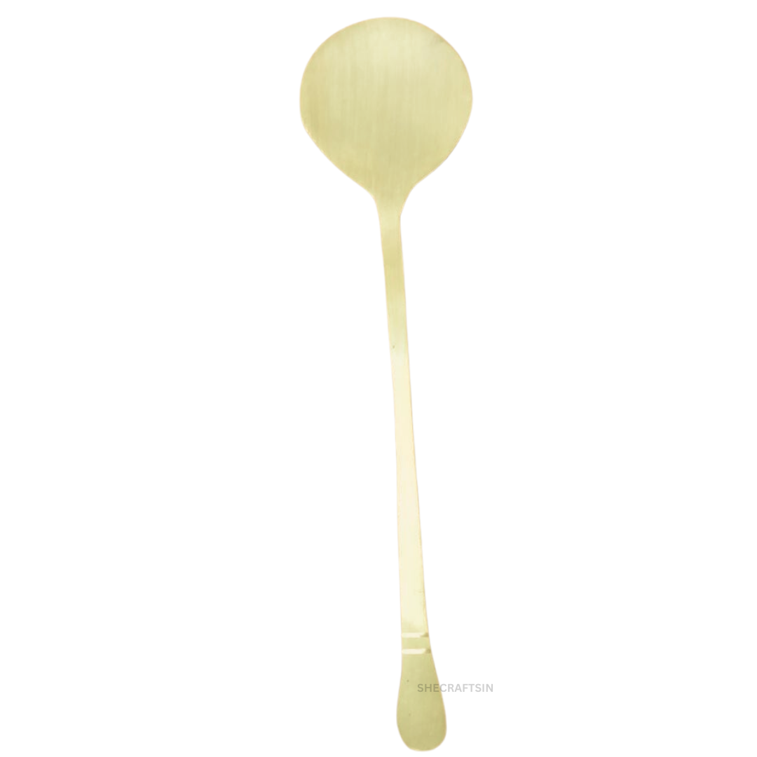 HANDMADE BRONZE TRADITIONAL FLAT SPATULA LARGE SIZE | SPATCHULA | KARANDI | SOUTH INDIAN KARANDY | FLAT CHATTUKAM