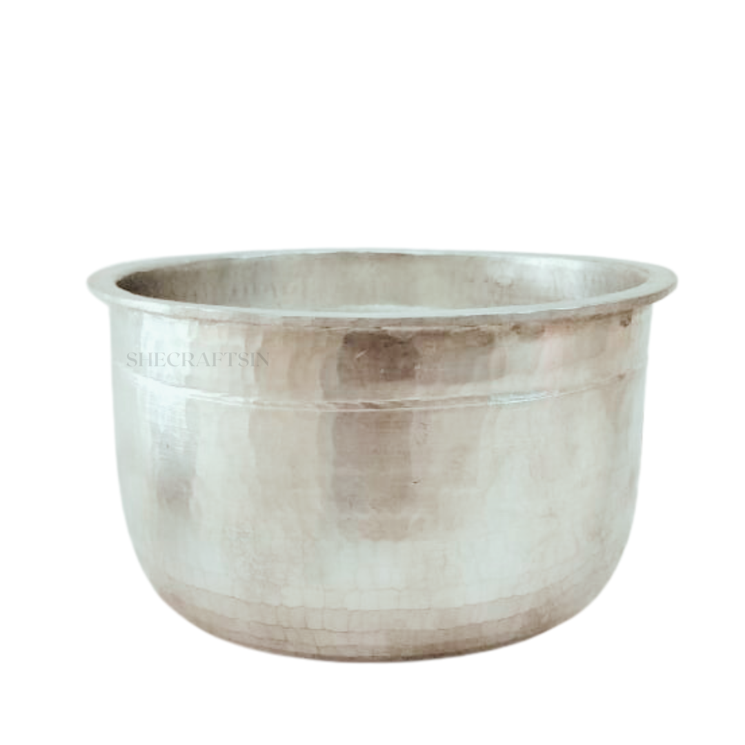 TRADITIONAL SOUTH INDIAN HANDCRAFTED EEYA CHOMBU | TIN COOKING POT | TIN VESSEL