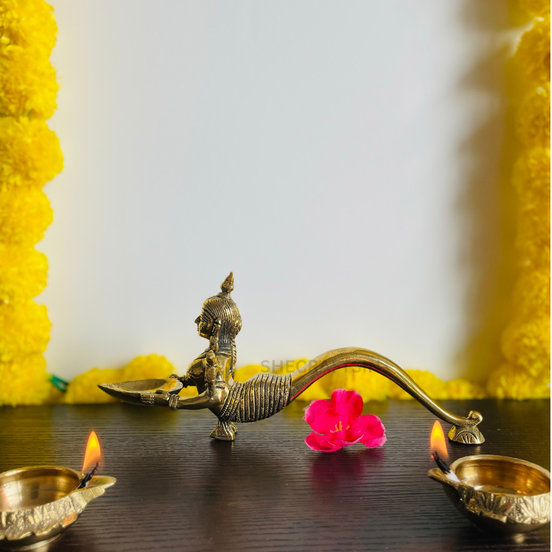 BRASS DEEPALAKSHMI | NAGADEVI | DECORATION DIYA