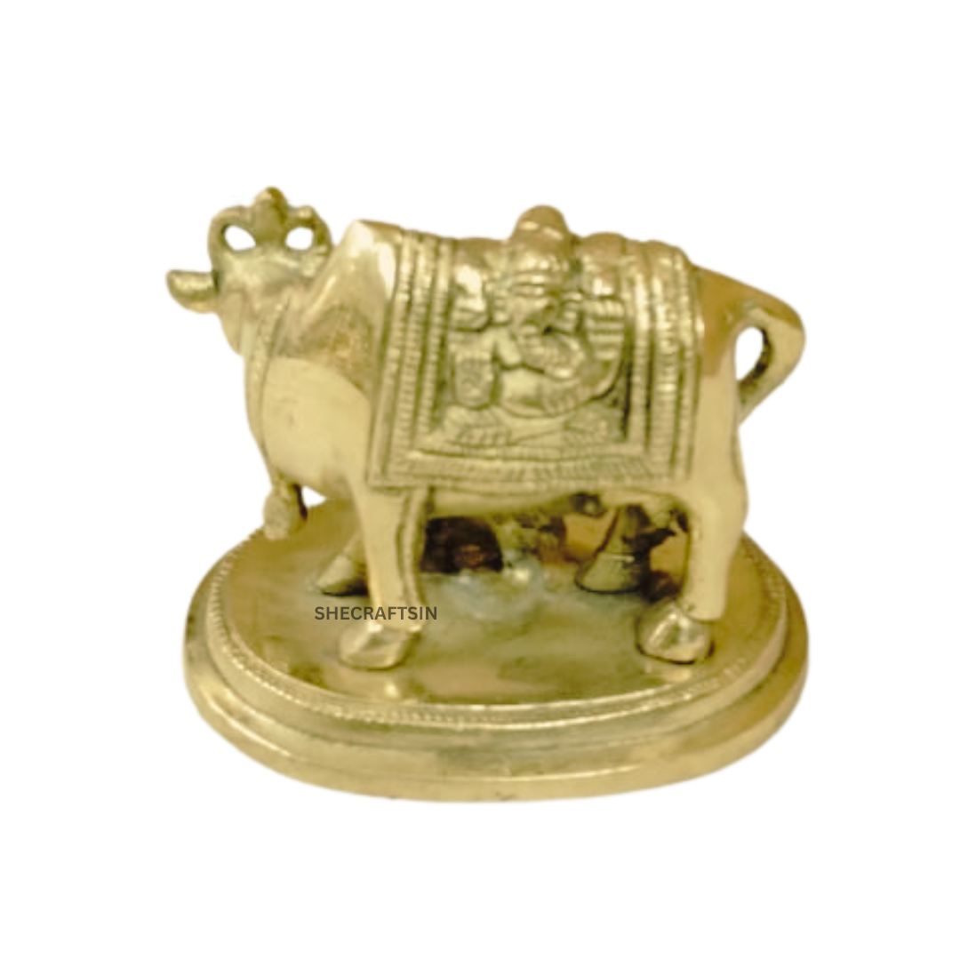 BRASS COW AND CALF | HOLY KAMADHENU | KAMDHENU | NANDHI FOR HOME POOJA