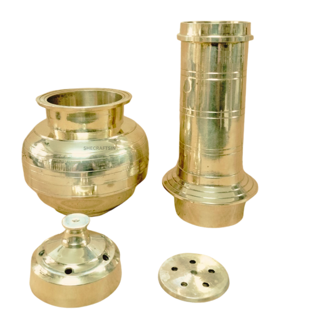 TRADITIONAL KERALA BRONZE PUTTUMAKER | PUTTUKUDAM | STEAM CAKE MAKER | PUTTUKUTTI | STEAMER | INDIAN KITCHEN UTENSIL