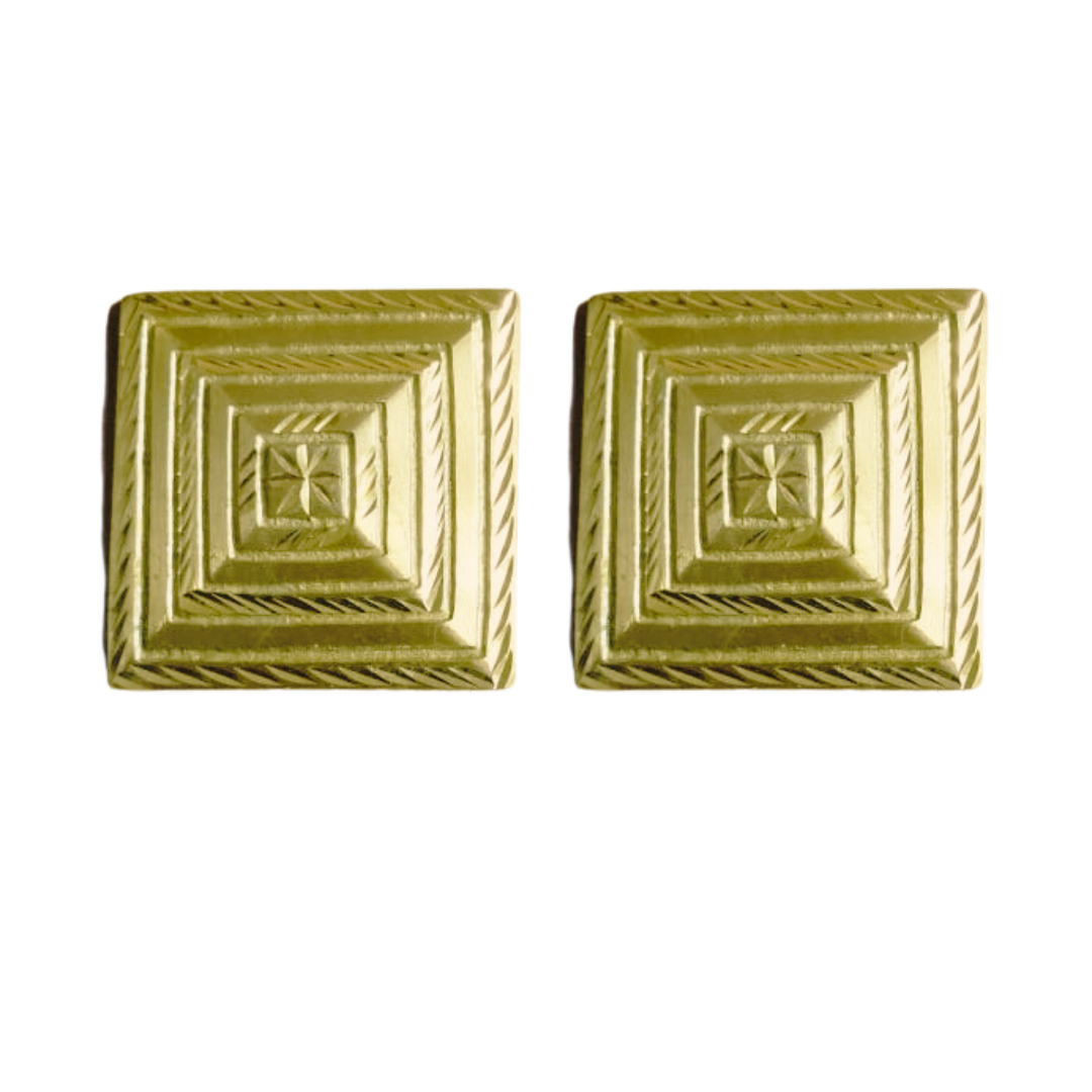 BRASS SQUARE SHAPED DOOR DOOMS | MATT FINISH  2.3 INCHES | DOOR FITTINGS