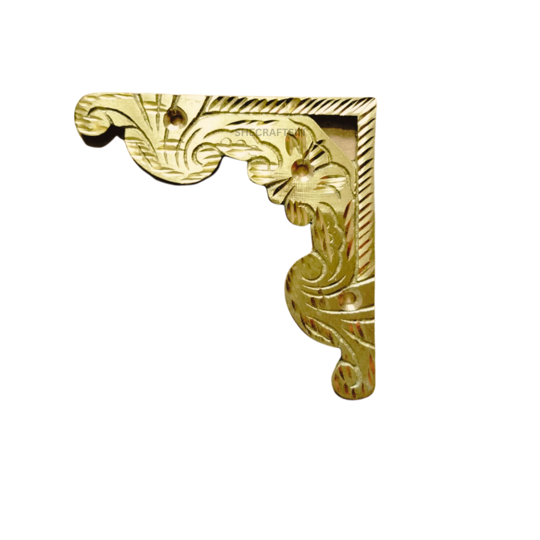 TRADITIONAL BRASS CORNER ( MATT FINISH ) FOR DOORS | BRASS DOOR FITTINGS | 75 mm