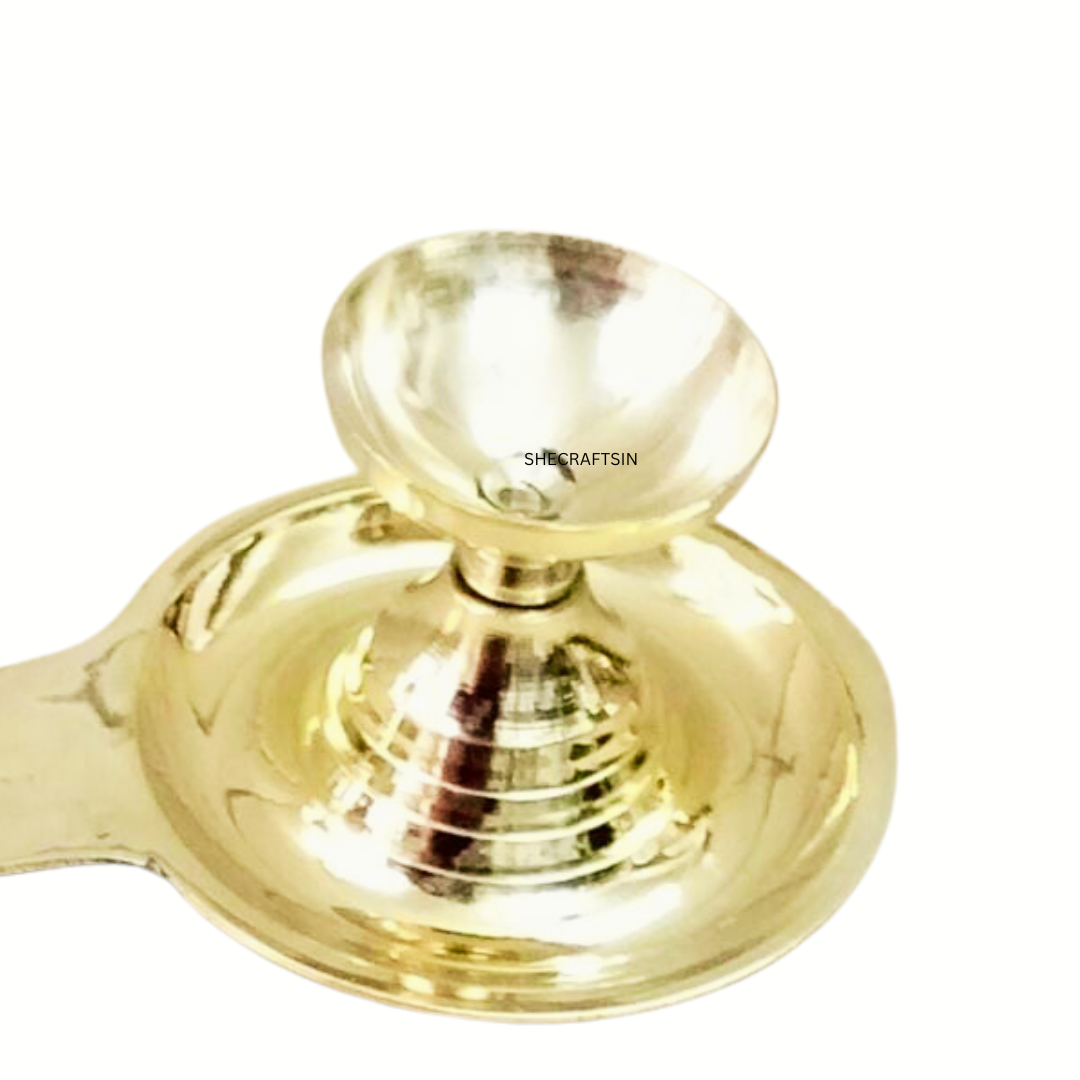 Karpoor Diya Deepam Deepa Burner Brass Karpuram Arati | Aarti | Arthi | Arti | Arathi | Aarathi Stand for Dhoop Puja | Pooja Room Camphor Dani Holder for Your Mandir And Home & Pooja