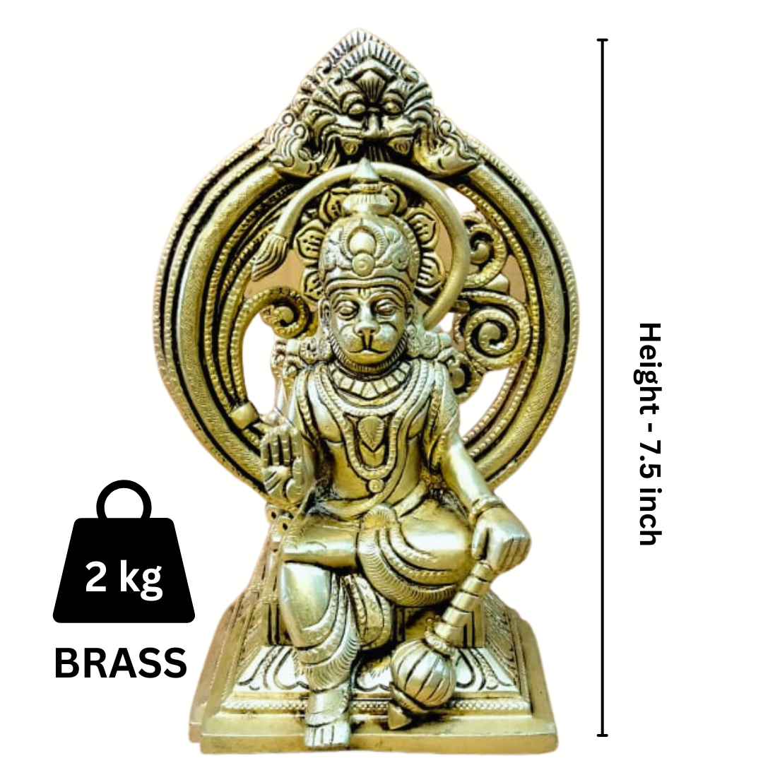 BRASS HANUMAN STATUE WITH PRABHAVALI | HANUMAN JI