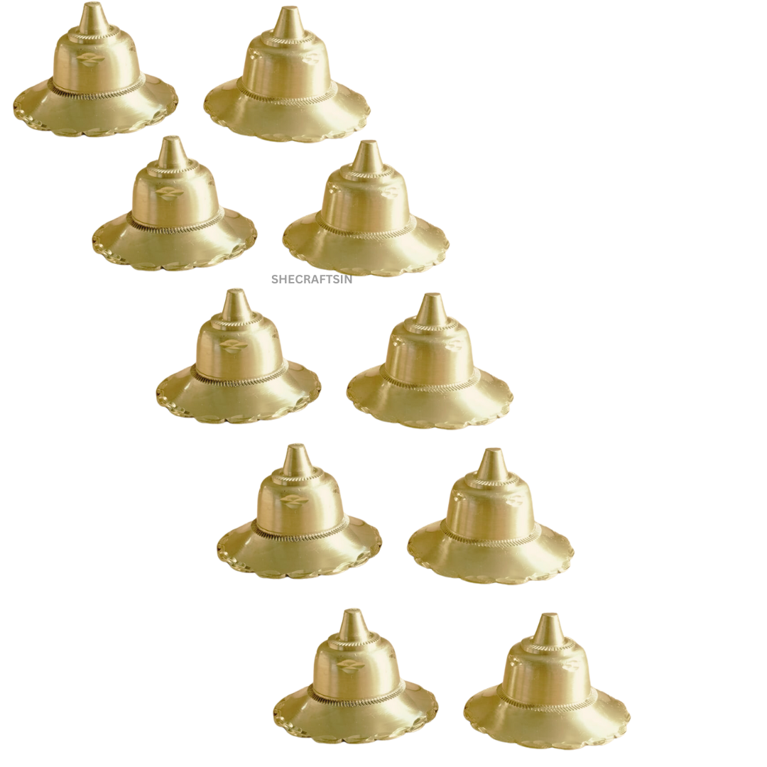 BRASS FLOWER DOOM ( 2 INCHES, 10 PIECES )| MATT FINISH | GOLDEN | BRASS DOOR FITTINGS