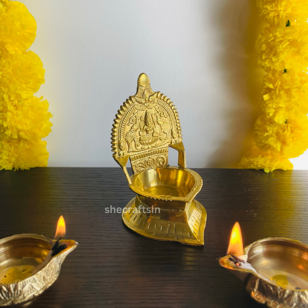 BRASS LAKSHMI LAMP | LAKSHMI DEVI | SMALL DIYA | DEEPAM | DIWALI | BRASS OIL LAMP | RETURN GIFT FOR ALL OCCASSIONS | SHECRAFSTIN