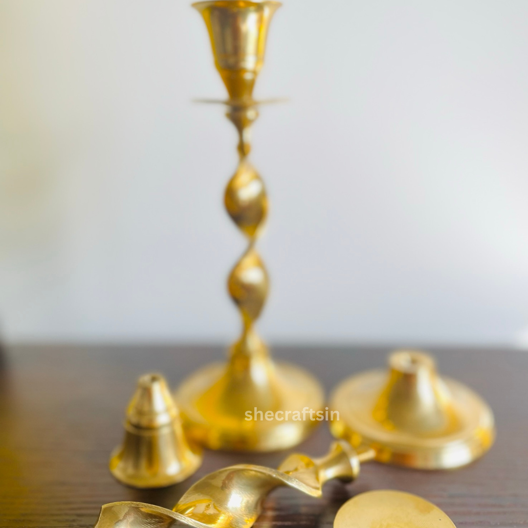 BRASS CANDLE HOLDER ( PAIR ) | CANDLE STAND