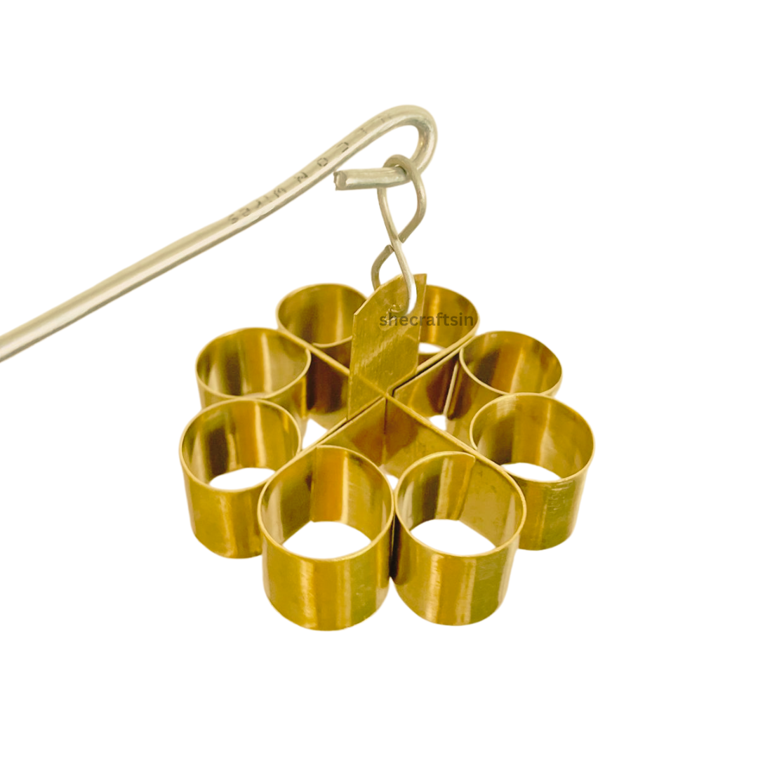 BRASS ACHAPPAM MOULD WITH STAINLESS STEEL HANDLE