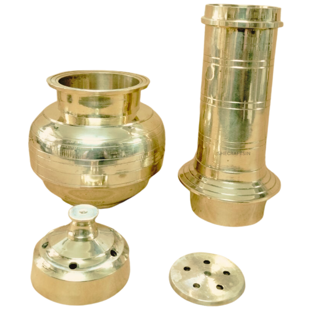 TRADITIONAL KERALA BRONZE PUTTUMAKER | PUTTUKUDAM | STEAM CAKE MAKER | PUTTUKUTTI | STEAMER | INDIAN KITCHEN UTENSIL