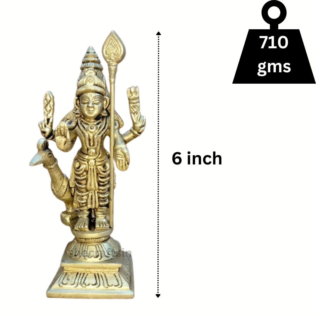 BRASS MURUGA IDOL | VELAYUDHAN | KARTHIKEYA STATUE | SKANDA | PALANI MURUGA IDOL