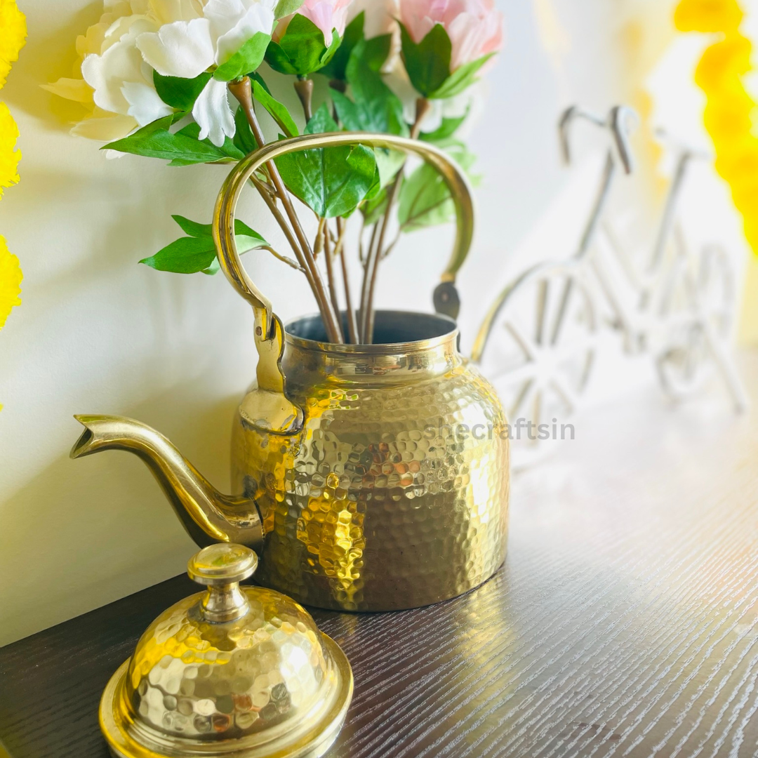 HANDCRAFTED BRASS KETTLE | HOME DECOR