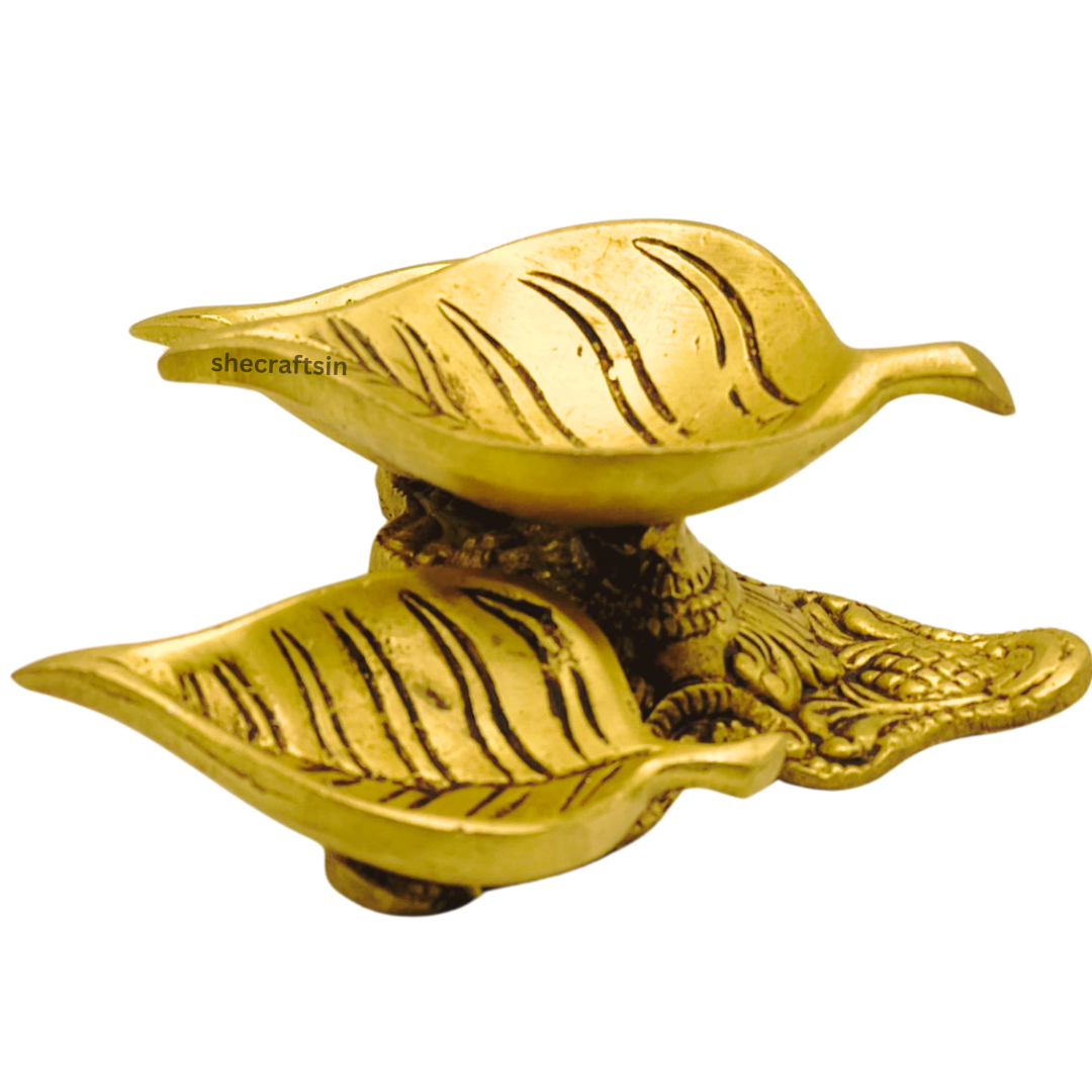BRASS LEAF SHAPED DIYA