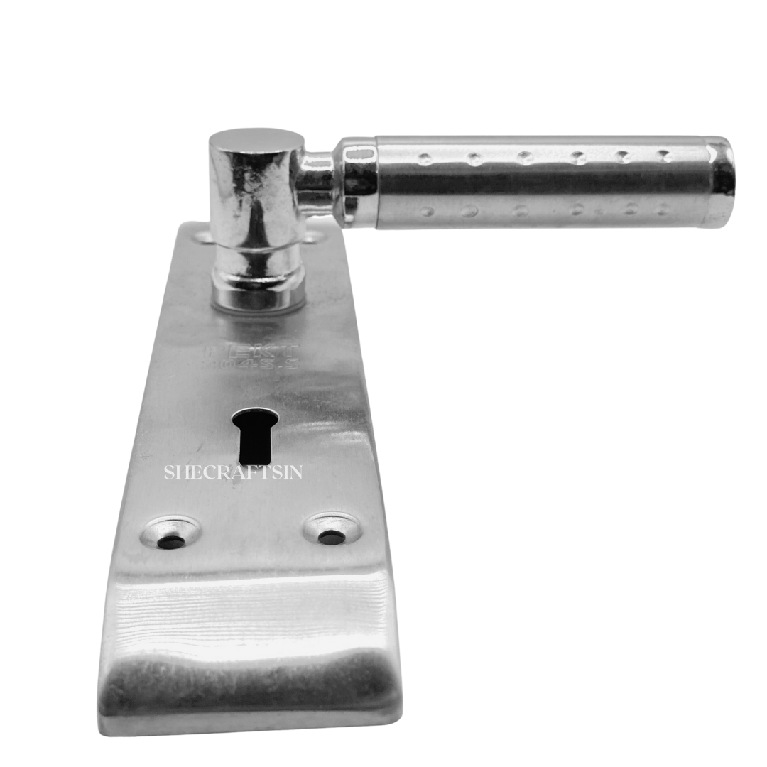 PEKT STEEL DOOR HANDLE AND LOCK SET WITH FULL ACCESSORIES