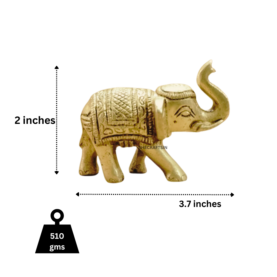SMALL ELEGANT BRASS ELEPHANT PAIR FOR HOME DECORATION | GIFT | TABLE DECOR