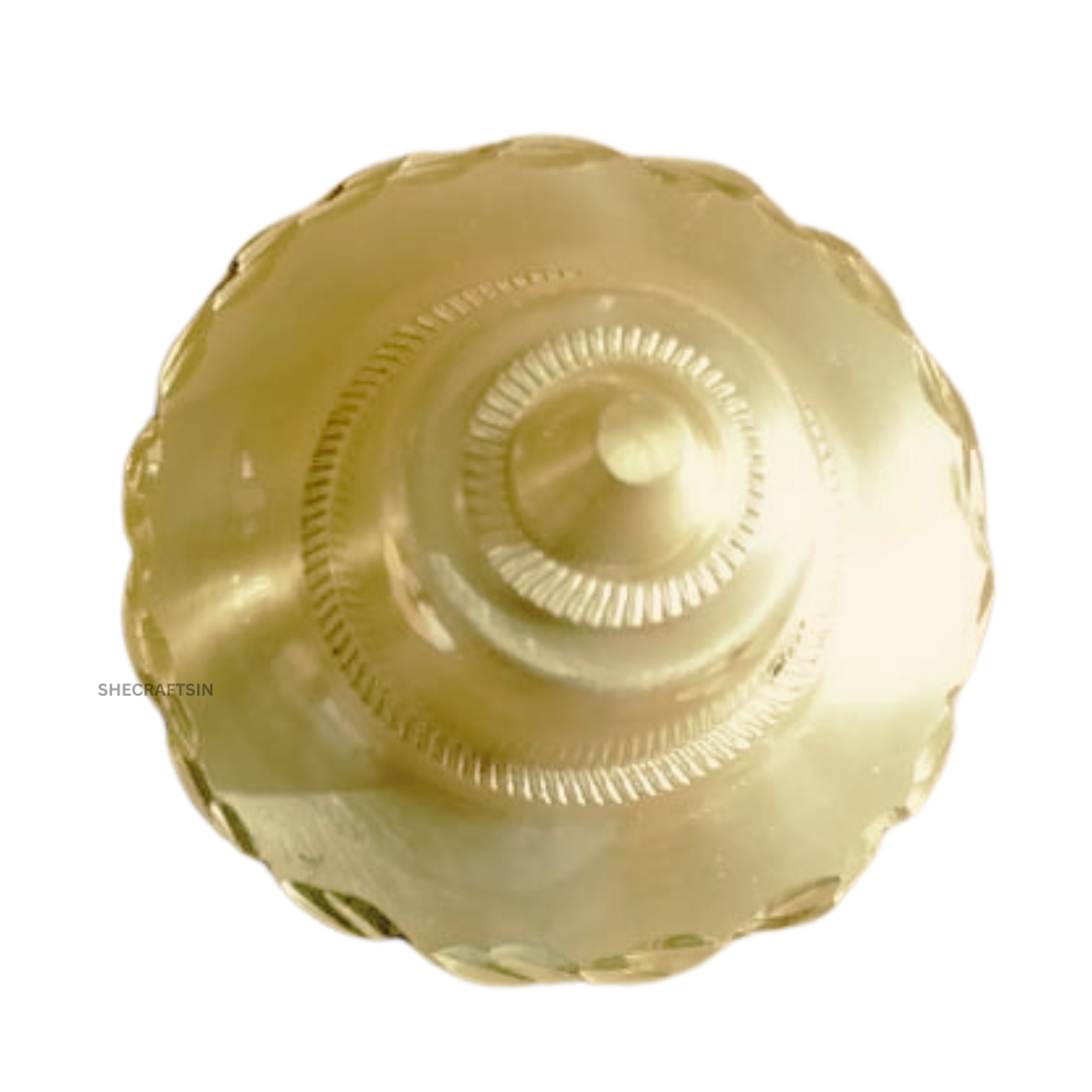 BRASS FLOWER SHAPED DOOM ( 1.5 INCHES, 10 PIECES ) , MATT FINISH | DOOR FITTINGS | DOOR ACCESSORIES