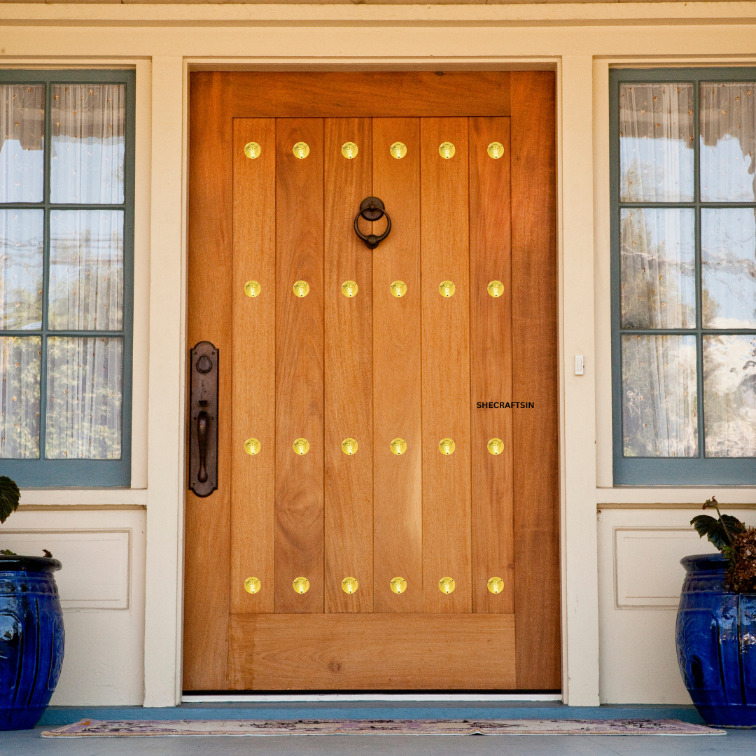BRASS DOOM ( 10 pieces ) | BRASS ROUND DOOM FOR DOORS | DOOR FITTINGS | DOOR ACCESSORIES |