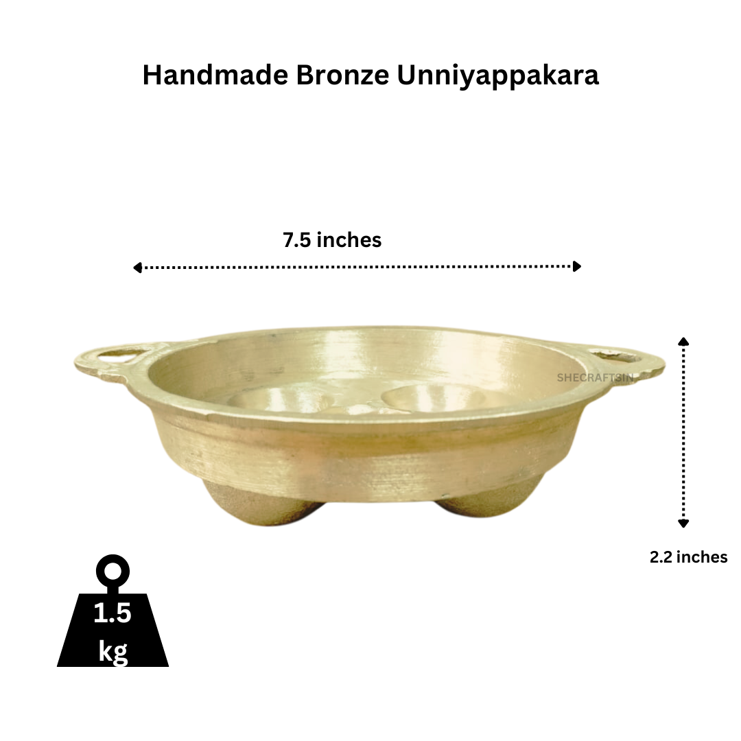 TRADITIOANL HANDMADE BRONZE UNNIYAPPAM MAKER | 5 CAVITY UNNIYAPPAM MAKER | UNNIYAPPAKARA