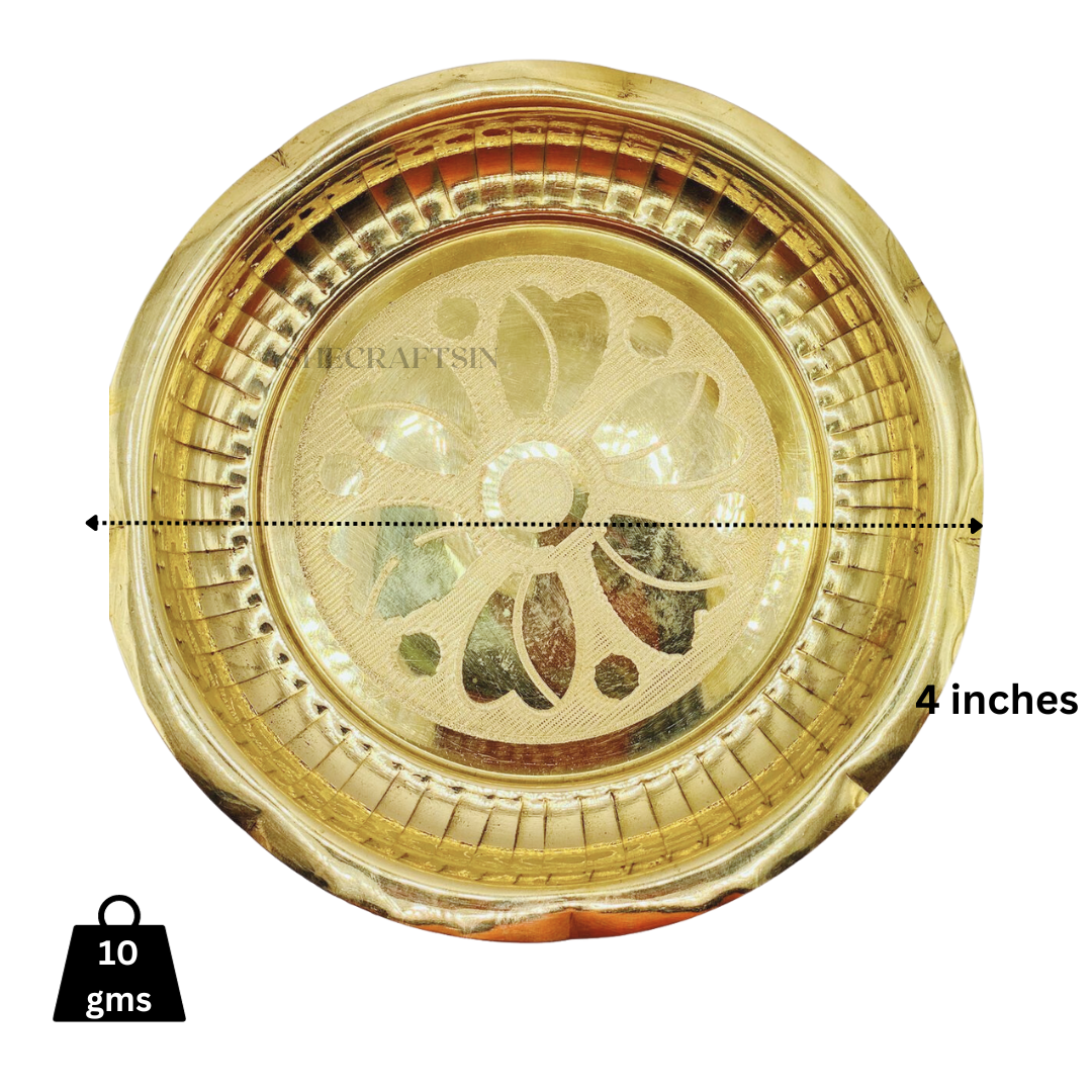 BRASS WEIGHTLESS FLORAL DESIGNED PLATE / POOJA THALIKA FOR DIWALI GIFTING | RETURN GIFT
