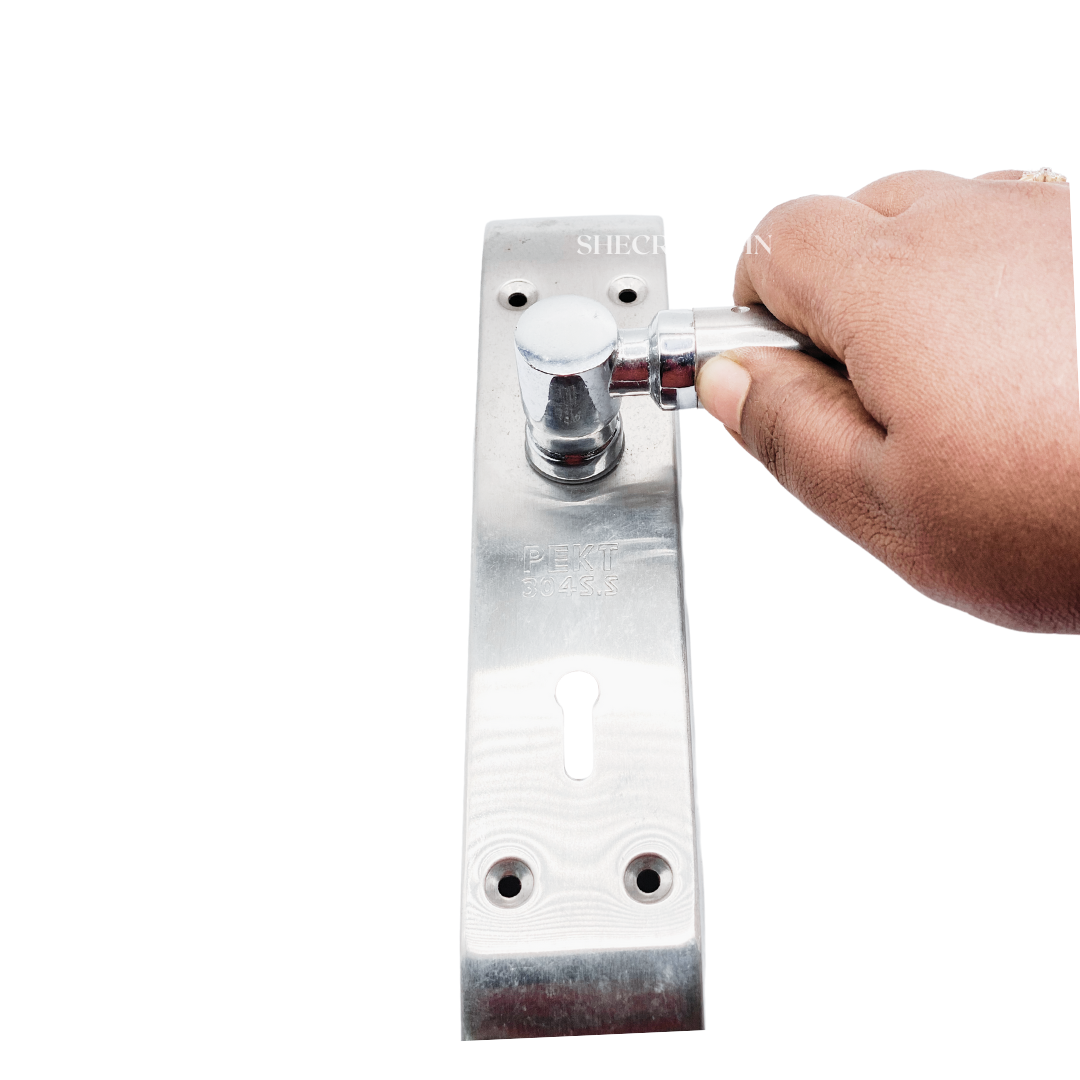 PEKT STEEL DOOR HANDLE AND LOCK SET WITH FULL ACCESSORIES