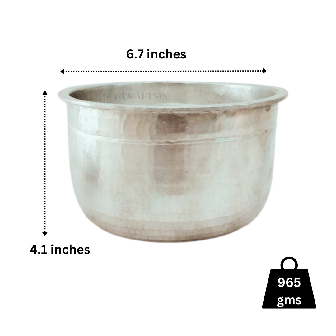 TRADITIONAL SOUTH INDIAN HANDCRAFTED EEYA CHOMBU | TIN COOKING POT | TIN VESSEL