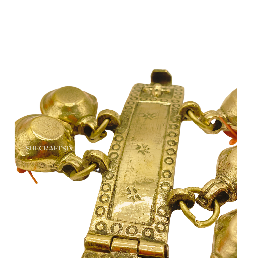 BRASS ARAPATTA WITH BELLS FOR TEMPLE | VELICHAPADU'S ARAMANI | BRASS WAISTBELT STUDDED WITH BELLS