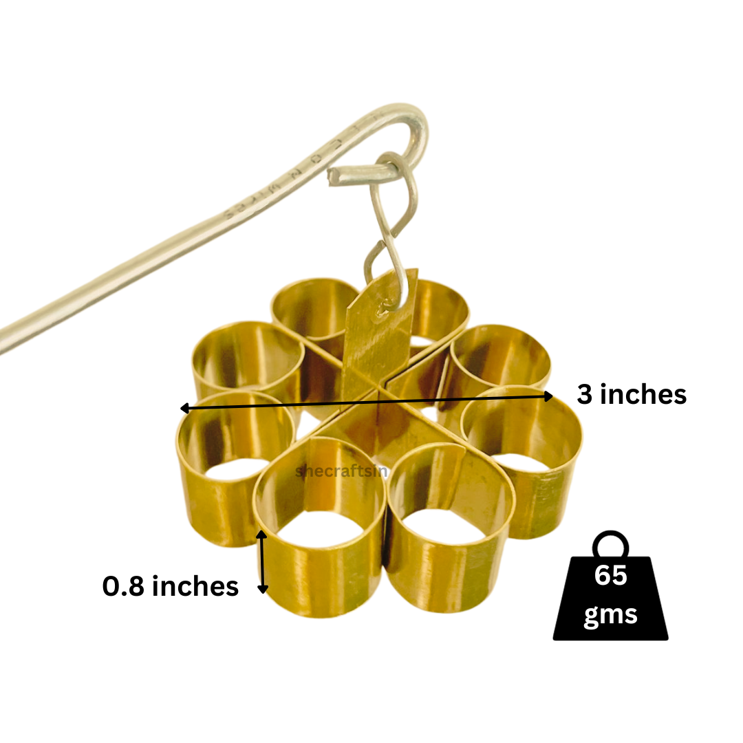 BRASS ACHAPPAM MOULD WITH STAINLESS STEEL HANDLE