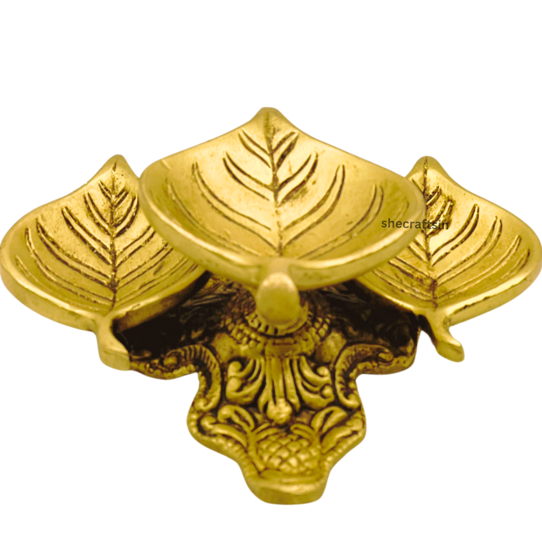BRASS LEAF SHAPED DIYA