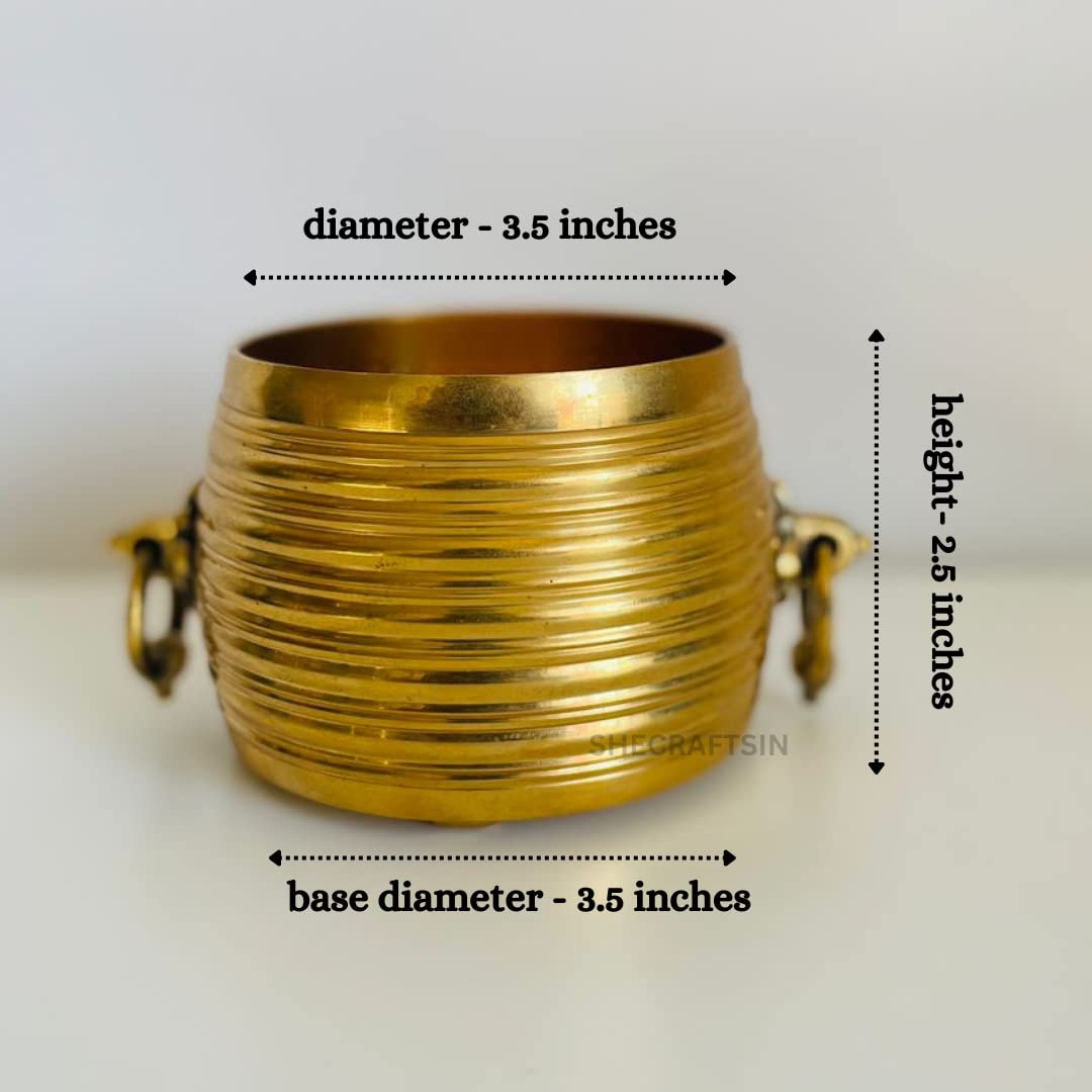 BRASS SOLID IDANGAZHI | GOLDEN | KERALA TEMPLE | NIRAPARA