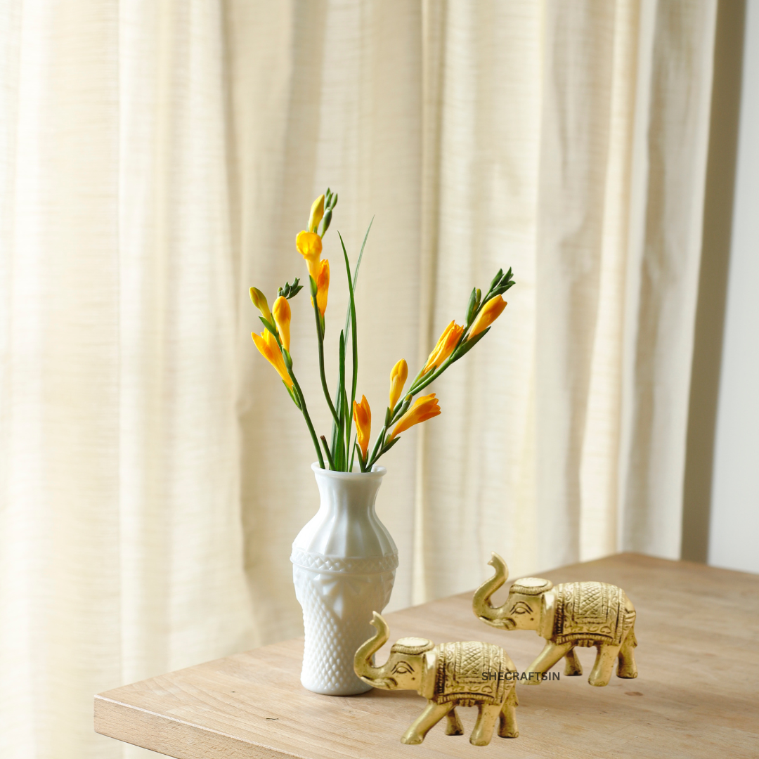 SMALL ELEGANT BRASS ELEPHANT PAIR FOR HOME DECORATION | GIFT | TABLE DECOR