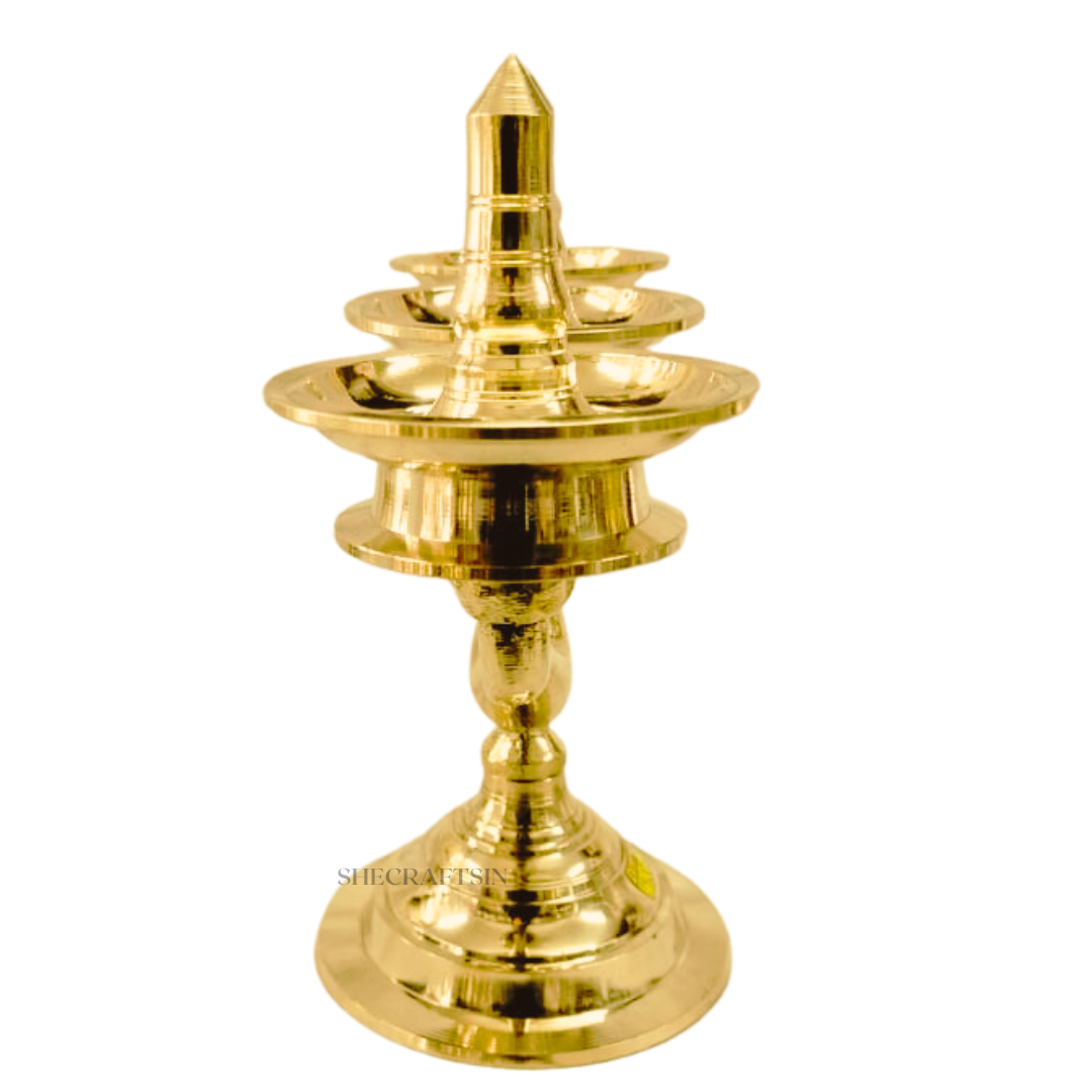 KERALA HANDMADE KAVARAVILAKKU | THREE BRANCH LAMP | TEMPLE VILAKKU |
