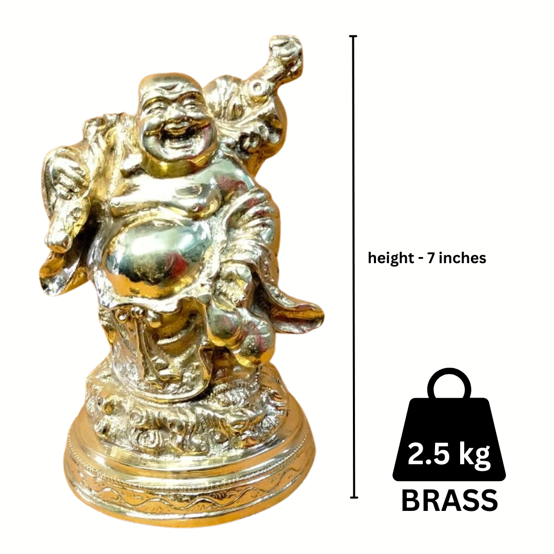 BRASS HEAVY LAUGHING KUBERA | FENG SHUI | WEALTHY | BUSINESS SUCCESS | POSITIVITY