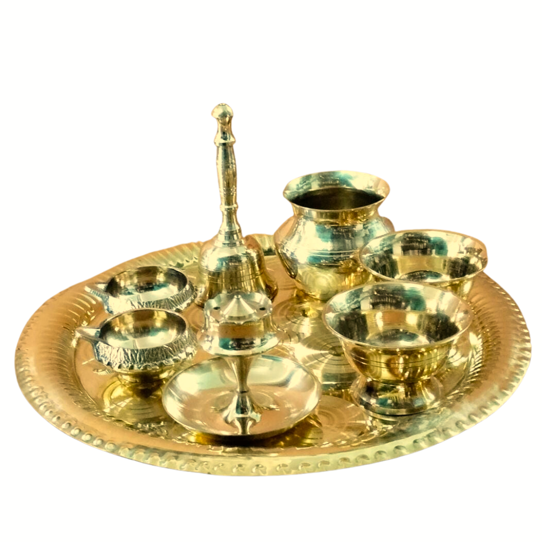 TRADITIONAL HANDCRAFTED BRASS SOLID POOJA THALIKA | THALAM | POOJA PLATE | BARTAN THAMBULAM PLATE | PLATE FOR GIFTING, DIWALI SPECIAL