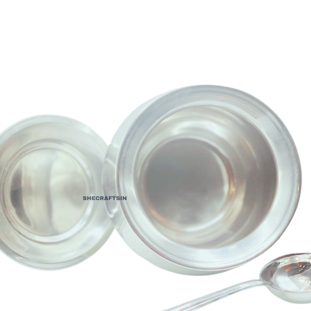 STAINLESS STEEL PONGAL POT, LID, ROUND LADLE