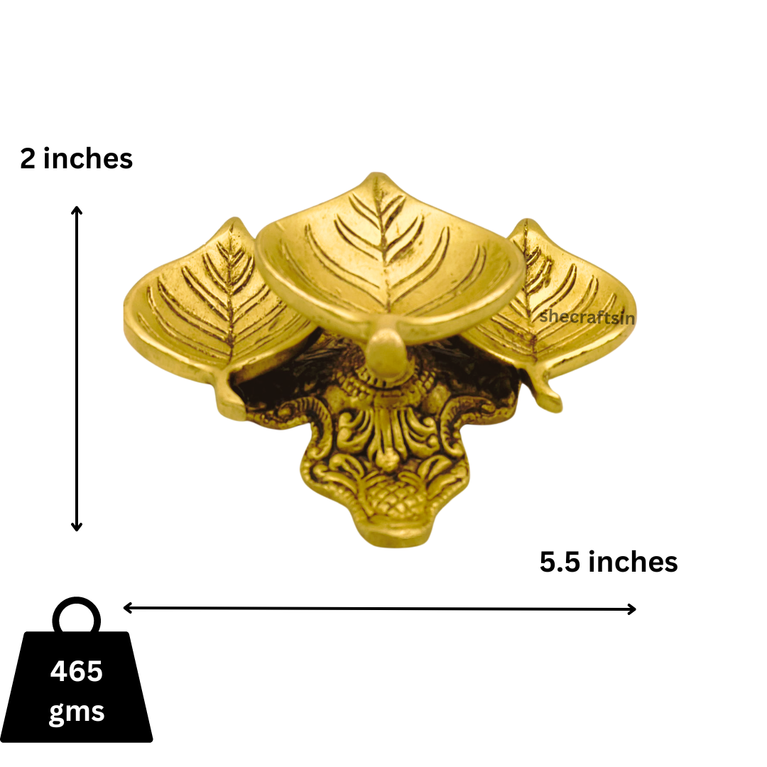 BRASS LEAF SHAPED DIYA