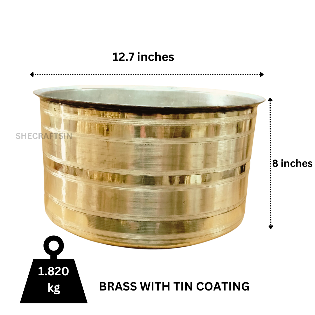 BRASS COOKING POT WITH TIN COATING | SOUTH INDIAN TRADITIONAL COOKING UTENSIL