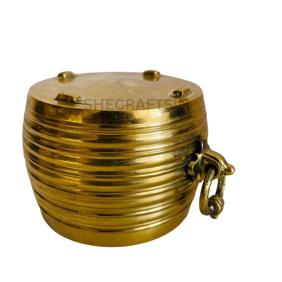 BRASS SOLID IDANGAZHI | GOLDEN | KERALA TEMPLE | NIRAPARA