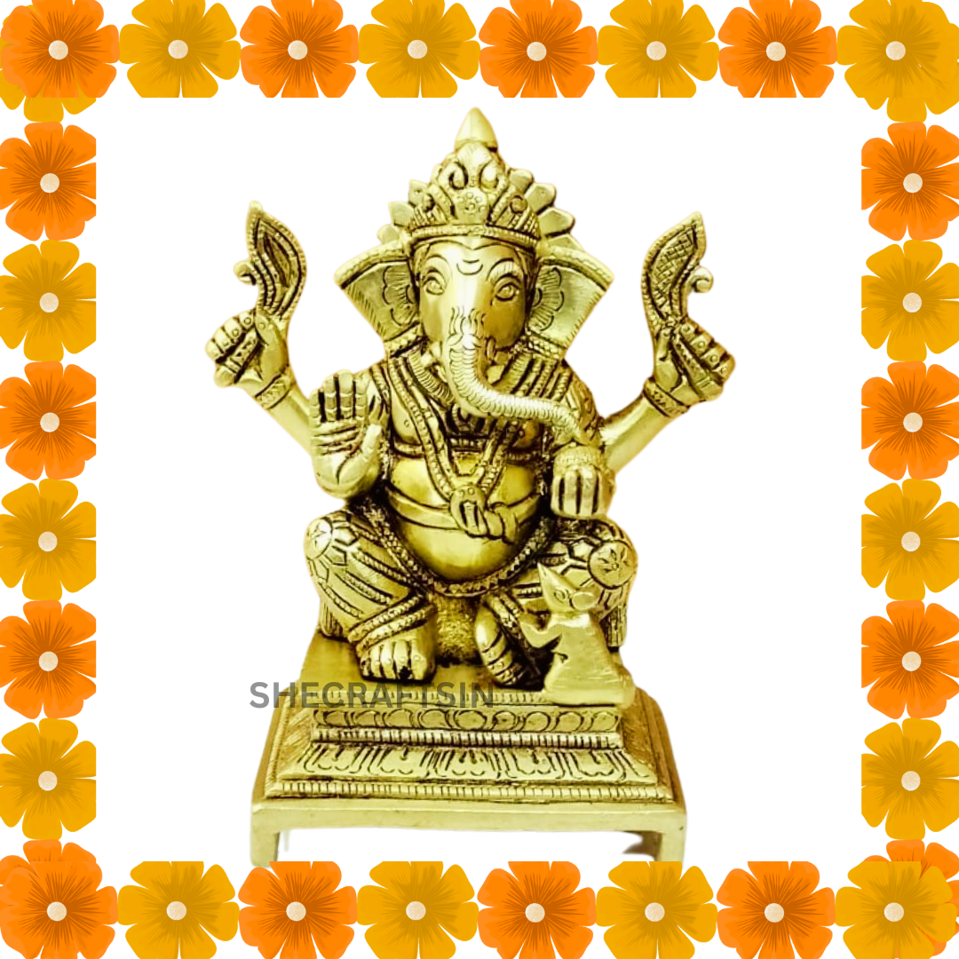 LORD GANESHA | BRASS GANAPATHY | BRASS VINAYAKA IDOL | VIGNESHWARA STATUE | PILLAYAR |BRASS VINAYAK | SHECRAFTSIN