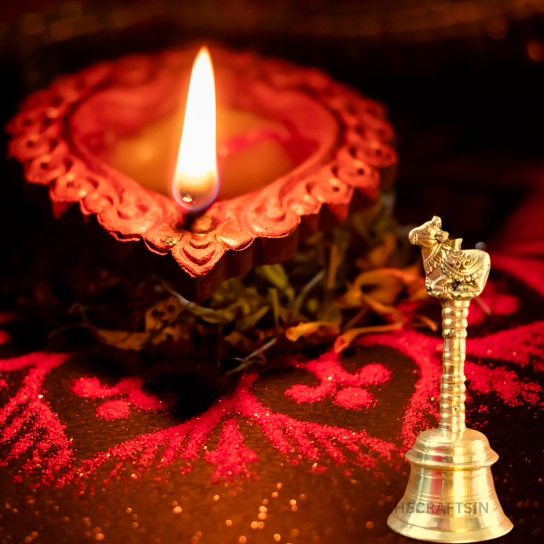 BRASS HEAVY POOJA BELL WITH NANDHI | KAIMANI | POOJA BELL | GOLD