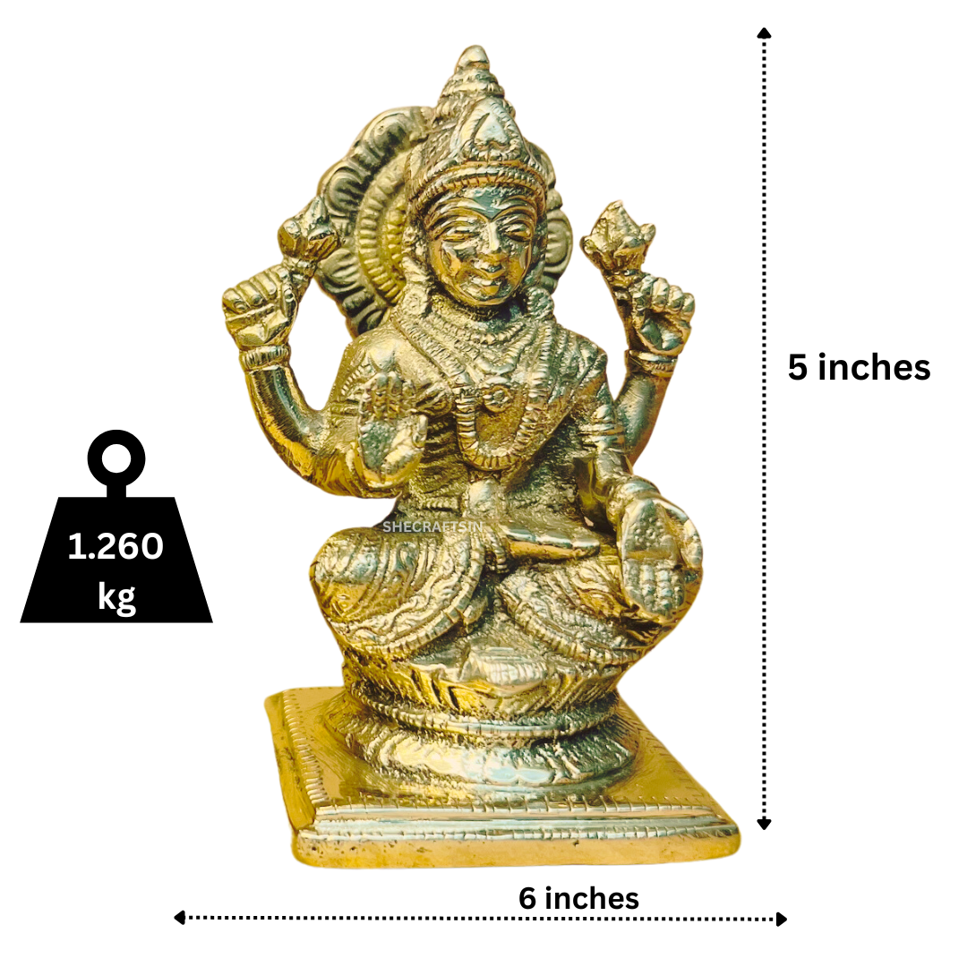 BRASS GANESHA AND LAKSHMI DEVI IDOL | GANAPATHY LAKSHMI STATUE | GANESH BRASS STATUE