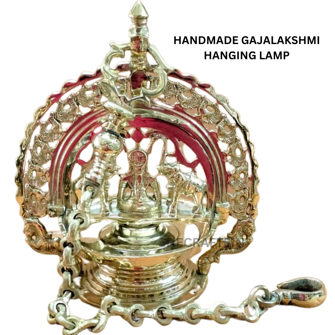 TRADITIONAL HANDMADE GAJALAKSHMI HANGING LAMP | WALL HANGING DIYA