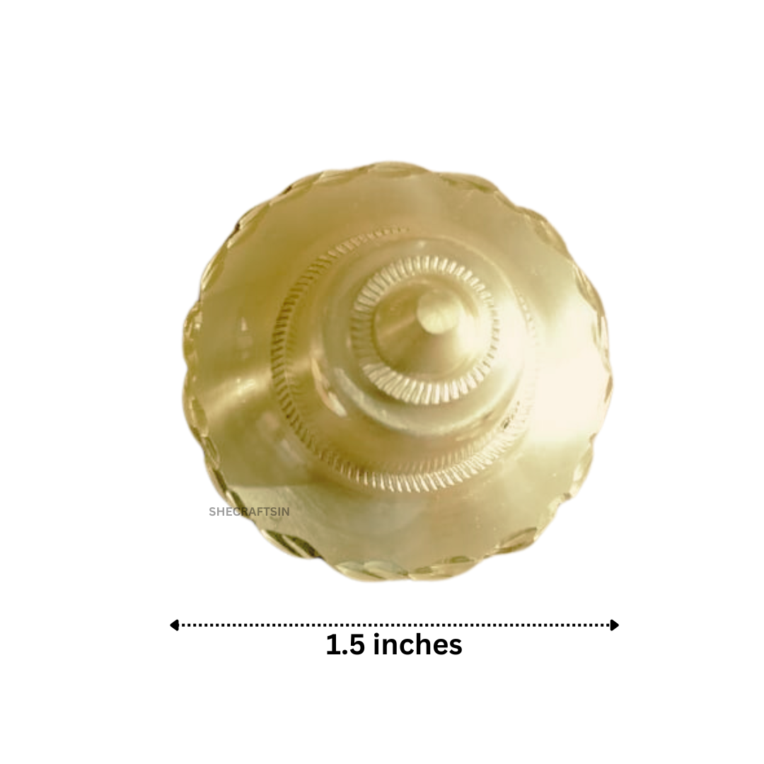 BRASS FLOWER SHAPED DOOM ( 1.5 INCHES, 10 PIECES ) , MATT FINISH | DOOR FITTINGS | DOOR ACCESSORIES