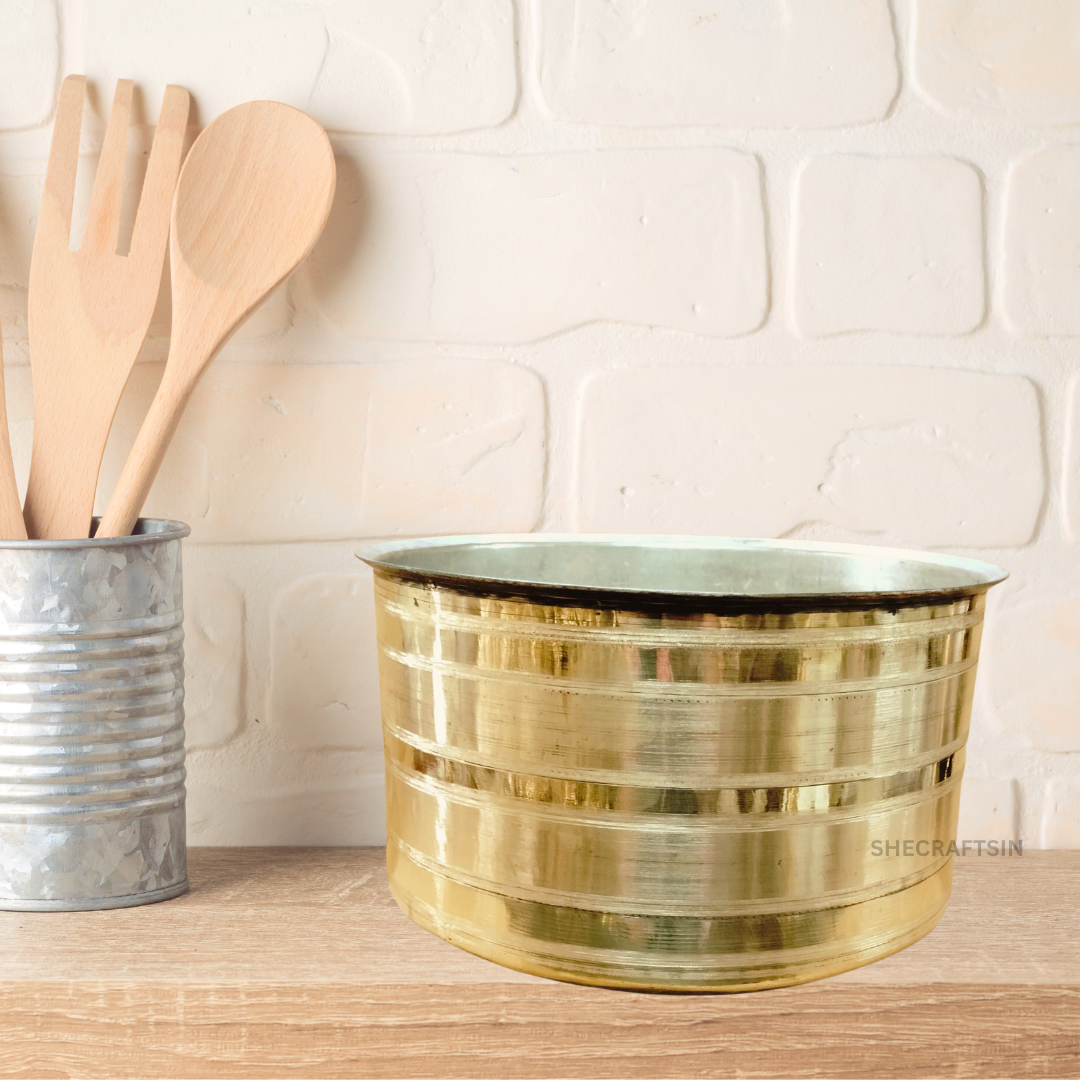 BRASS COOKING POT WITH TIN COATING | SOUTH INDIAN TRADITIONAL COOKING UTENSIL