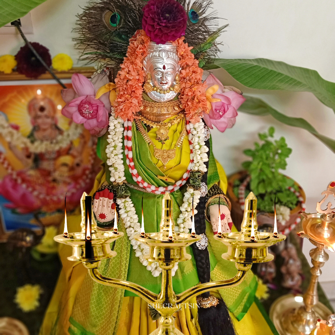 KERALA HANDMADE KAVARAVILAKKU | THREE BRANCH LAMP | TEMPLE VILAKKU |