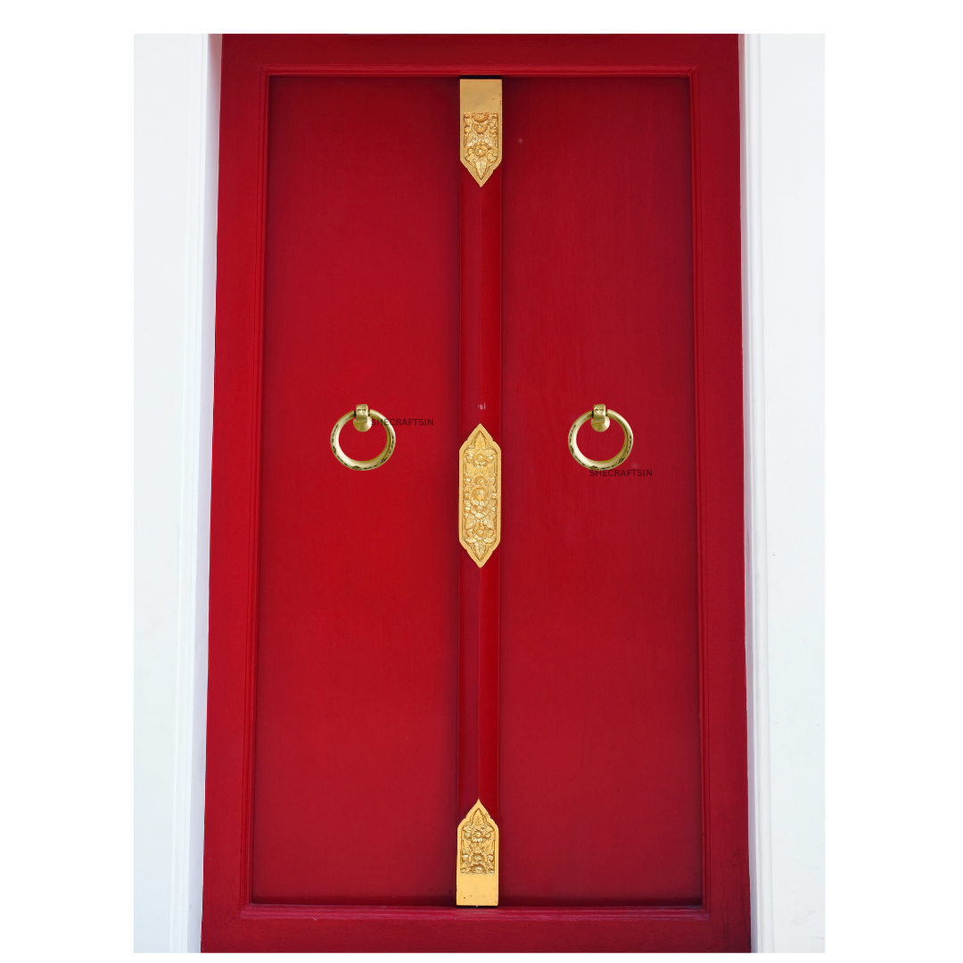 BRASS DOOR KNOCKER | ROUND DOOR KNOCKER | GOLDEN RING KNOCKER | POOJA ROOM DOOR ACCESSORIES | DOORS | SHECRAFTSIN